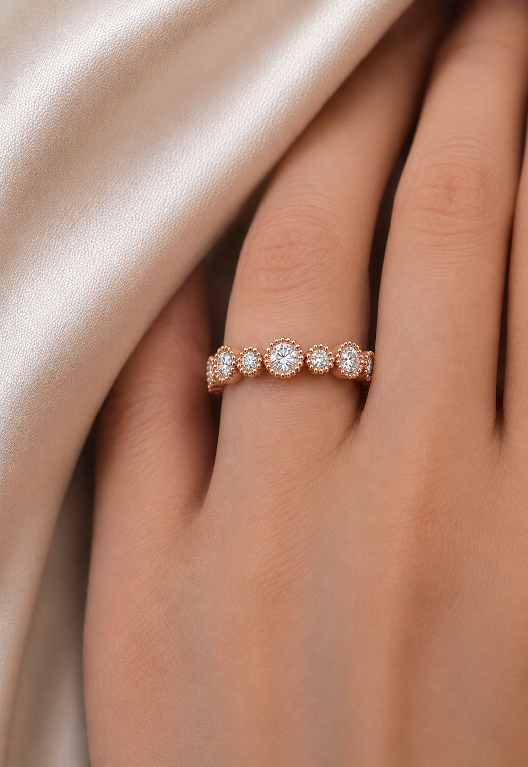 Bezel Set 0.26 CT Classic Band Designed  For Her Elegant & Durable MInimalist Band Ring - HIGHCARAT DIAMONDS
