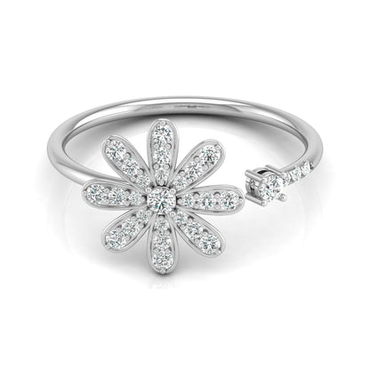 0.27 CT Rose Gold Floral Round Diamond Proposal Ring in 14 KT Gold - HIGHCARAT DIAMONDS