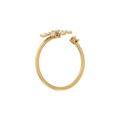 0.27 CT Rose Gold Floral Round Diamond Proposal Ring in 14 KT Gold - HIGHCARAT DIAMONDS
