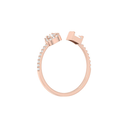 0.28 CT Pear & Round Cut Open Cuff Band Ring Mix & Match Modern Elegance - HIGHCARAT DIAMONDS
