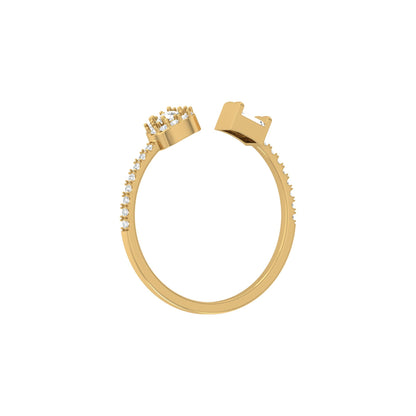0.28 CT Pear & Round Cut Open Cuff Band Ring Mix & Match Modern Elegance - HIGHCARAT DIAMONDS