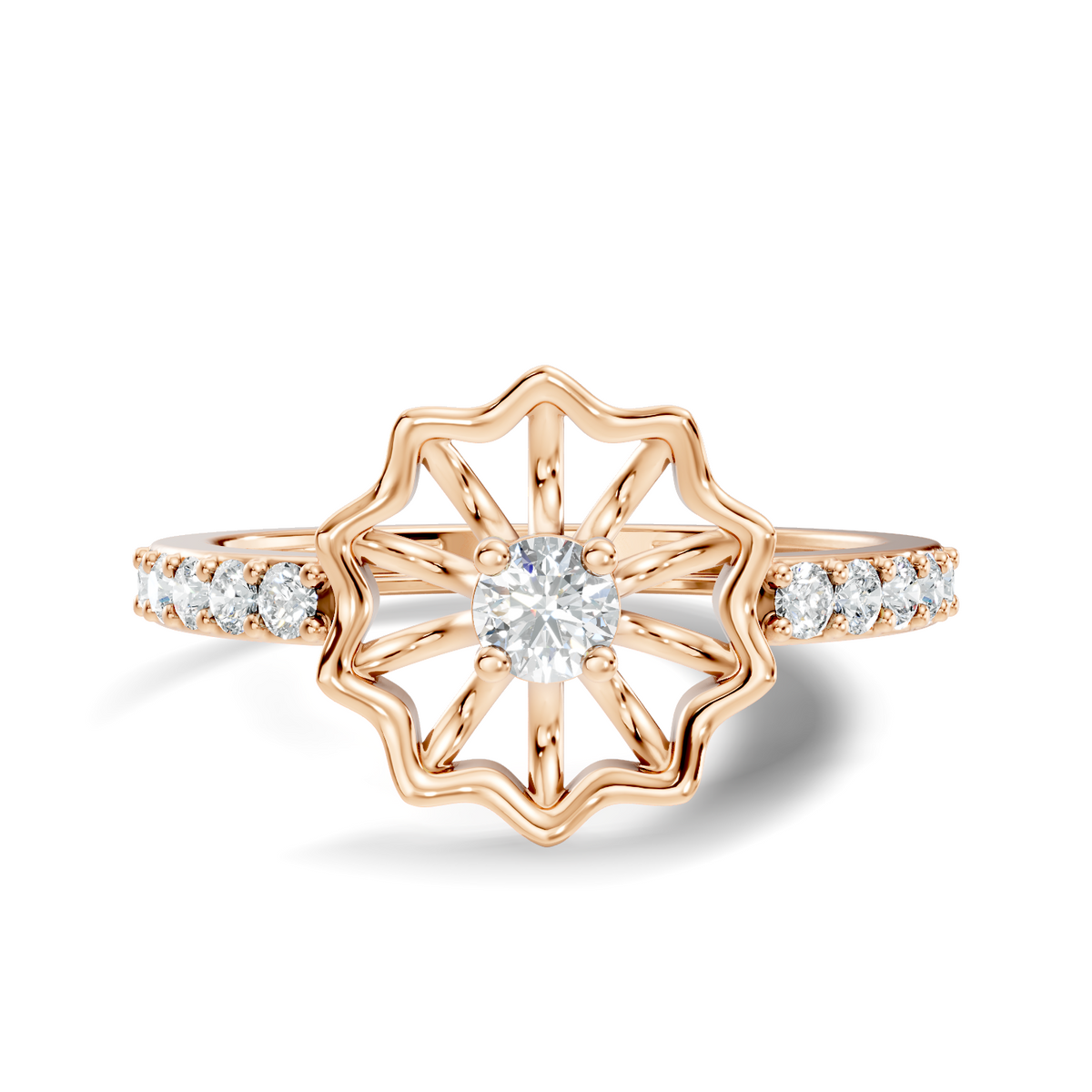 Round Cut Lab Grown & Natural Diamond Unique Delicate Vintage Half Eternity Dainty Wedding Ring For Her - HIGHCARAT DIAMONDS