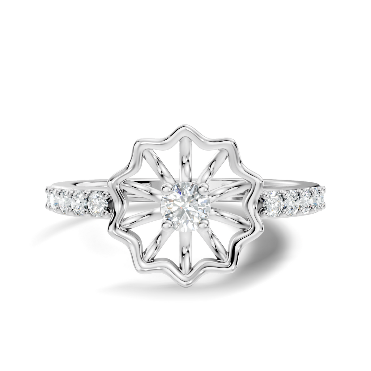 Round Cut Lab Grown & Natural Diamond Unique Delicate Vintage Half Eternity Dainty Wedding Ring For Her - HIGHCARAT DIAMONDS