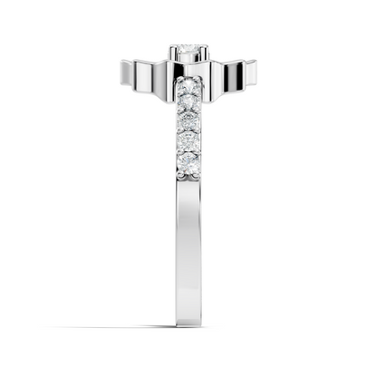 Round Cut Lab Grown & Natural Diamond Unique Delicate Vintage Half Eternity Dainty Wedding Ring For Her - HIGHCARAT DIAMONDS