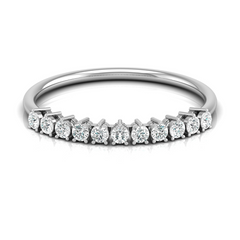 Minimalist 0.30 CT Round-Cut Labgrown Diamond Half Eternity Band Ring for Stacking - HIGHCARAT DIAMONDS