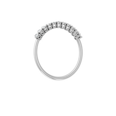 Minimalist 0.30 CT Round-Cut Labgrown Diamond Half Eternity Band Ring for Stacking - HIGHCARAT DIAMONDS