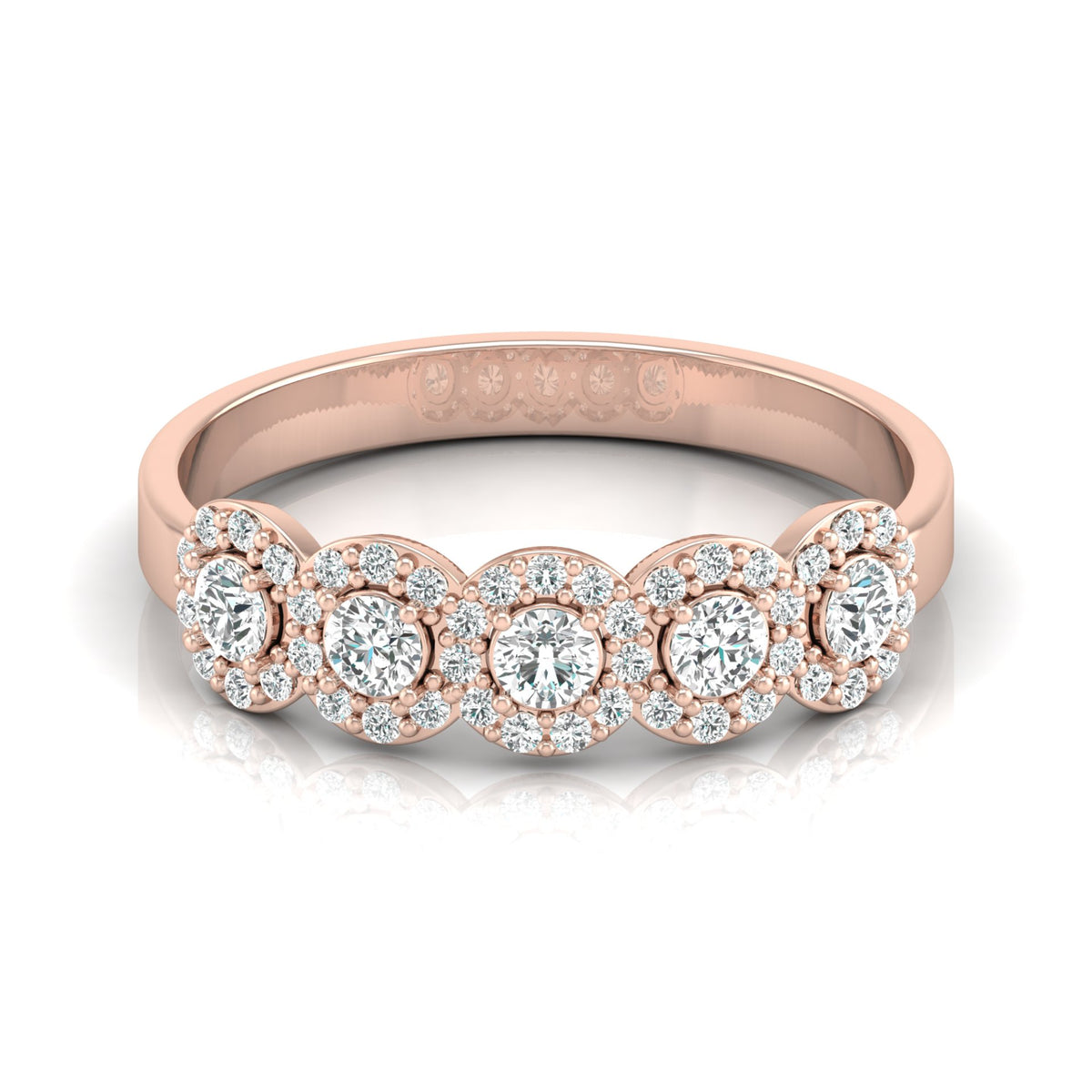 0.45 Carat Round Shaped Diamond Band Stunning Eternity Diamond Band Rings in 14K Solid Gold - HIGHCARAT DIAMONDS