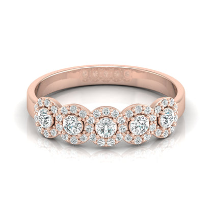0.45 Carat Round Shaped Diamond Band Stunning Eternity Diamond Band Rings in 14K Solid Gold - HIGHCARAT DIAMONDS