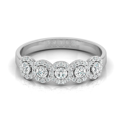 0.45 Carat Round Shaped Diamond Band Stunning Eternity Diamond Band Rings in 14K Solid Gold - HIGHCARAT DIAMONDS