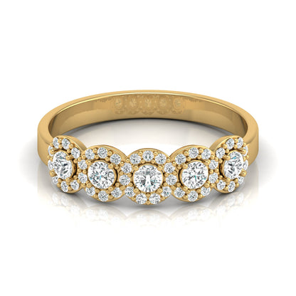 0.45 Carat Round Shaped Diamond Band Stunning Eternity Diamond Band Rings in 14K Solid Gold - HIGHCARAT DIAMONDS