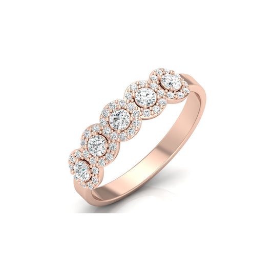 0.45 Carat Round Shaped Diamond Band Stunning Eternity Diamond Band Rings in 14K Solid Gold - HIGHCARAT DIAMONDS