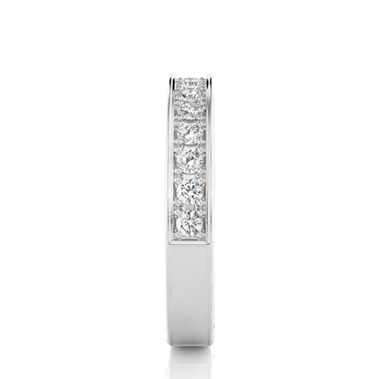 0.49 CT Round Diamond Channel Set Eternity Band Ring Special Anniversary Gift For Women's - HIGHCARAT DIAMONDS