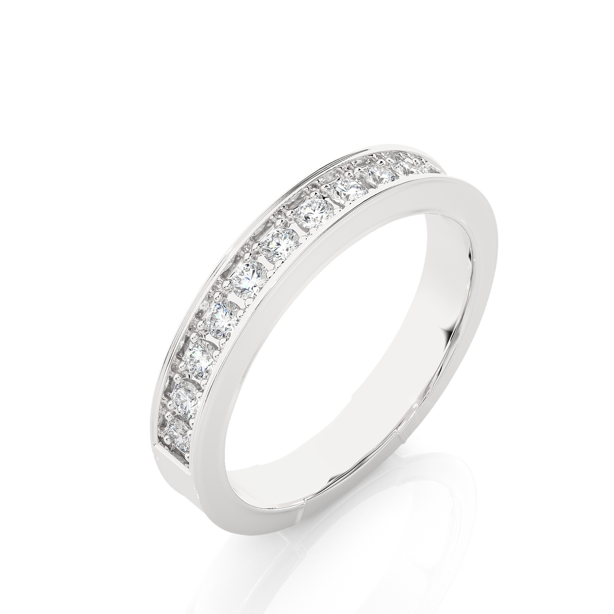 0.49 CT Round Diamond Channel Set Eternity Band Ring Special Anniversary Gift For Women's - HIGHCARAT DIAMONDS