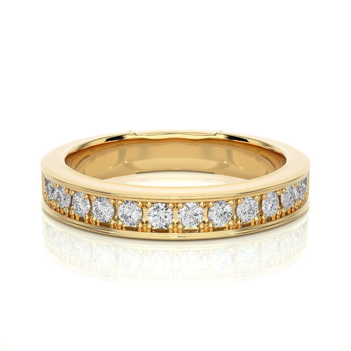 0.49 CT Round Diamond Channel Set Eternity Band Ring Special Anniversary Gift For Women's - HIGHCARAT DIAMONDS