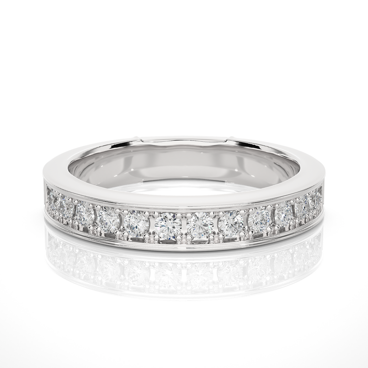 0.49 CT Round Diamond Channel Set Eternity Band Ring Special Anniversary Gift For Women's - HIGHCARAT DIAMONDS