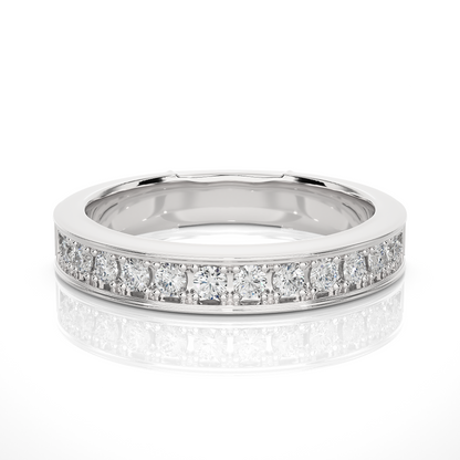 0.49 CT Round Diamond Channel Set Eternity Band Ring Special Anniversary Gift For Women's - HIGHCARAT DIAMONDS