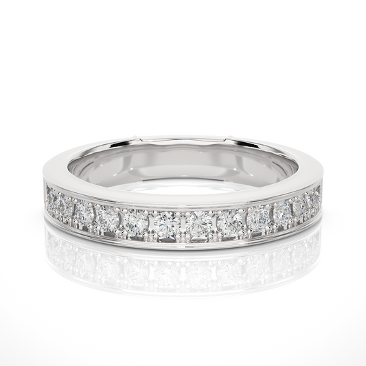 0.49 CT Round Diamond Channel Set Eternity Band Ring Special Anniversary Gift For Women's - HIGHCARAT DIAMONDS