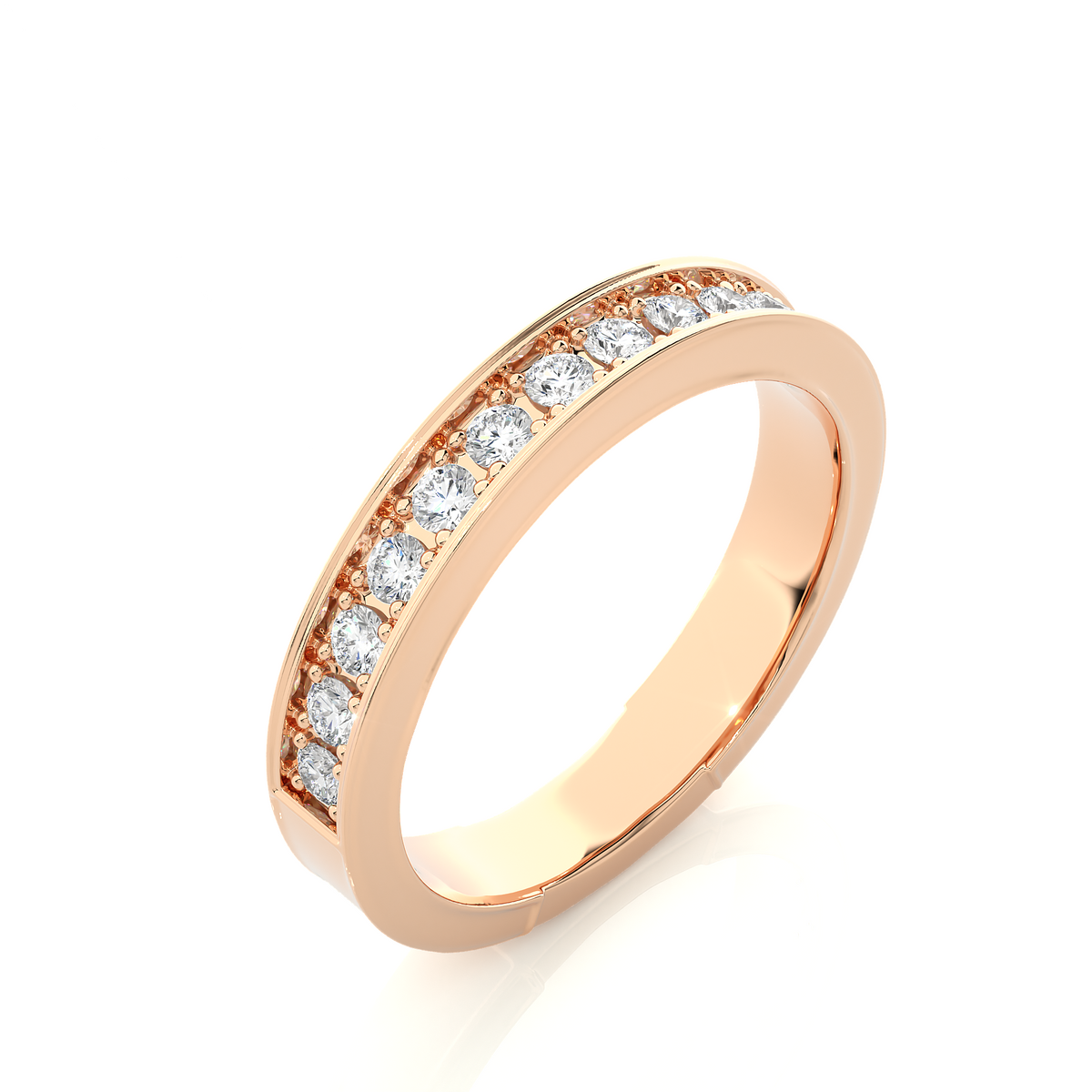 0.49 CT Round Diamond Channel Set Eternity Band Ring Special Anniversary Gift For Women's - HIGHCARAT DIAMONDS