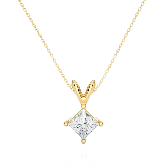 0.50 Carat Lab Grown Diamond Solitaire Pendant Necklace Front View