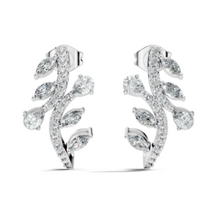 Unique Marquise Or Pear Shape Lab Grown & Natural Diamond 14K Solid Yellow Gold Elegance Vintage Affordable daily wearing earring for women's - HIGHCARAT DIAMONDS