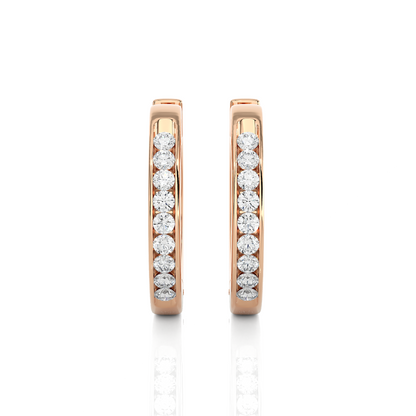 0.52 Carat Diamond Huggie Hoop Earrings For Women's Elegant Everyday Sparkle - HIGHCARAT DIAMONDS
