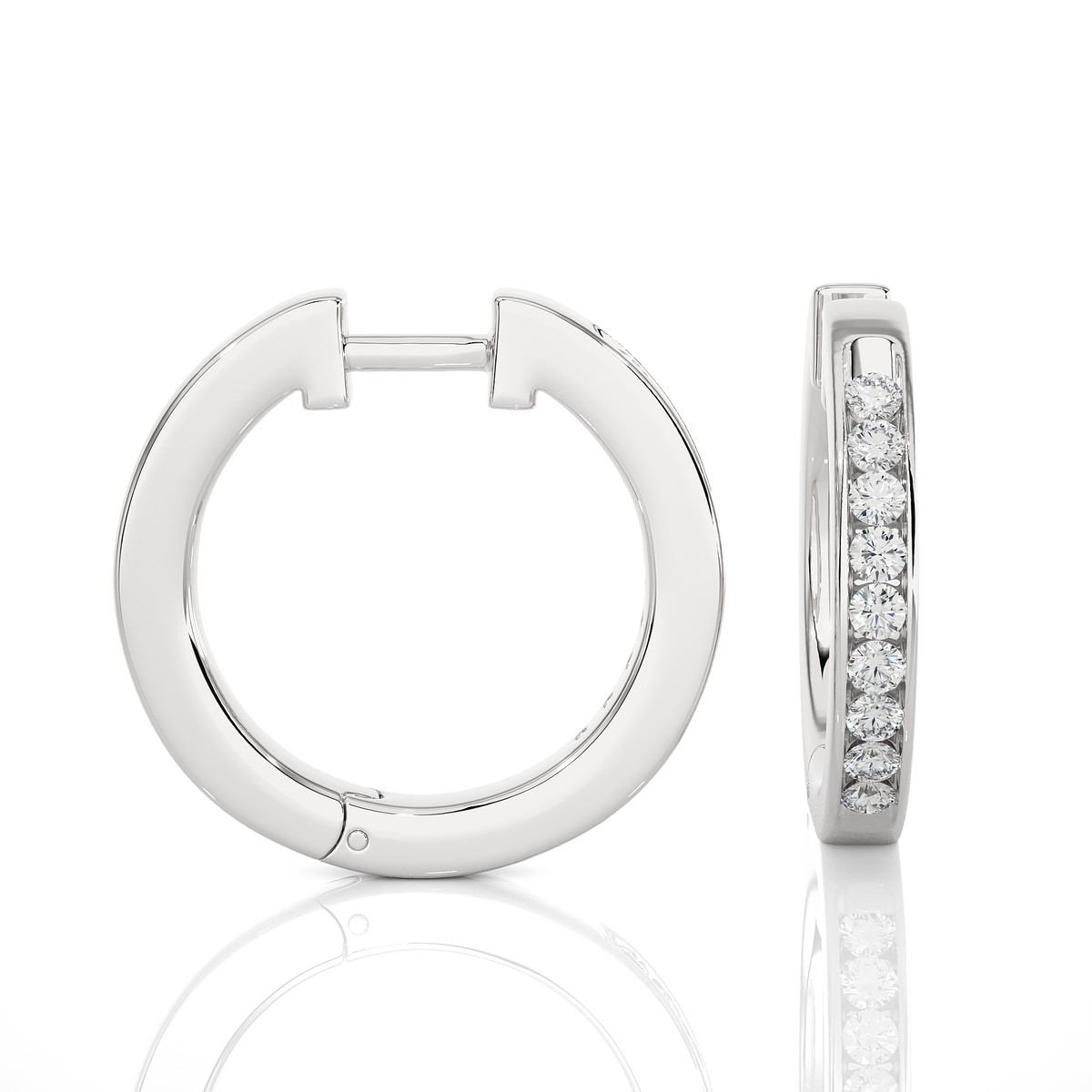 0.52 Carat Diamond Huggie Hoop Earrings For Women's Elegant Everyday Sparkle - HIGHCARAT DIAMONDS