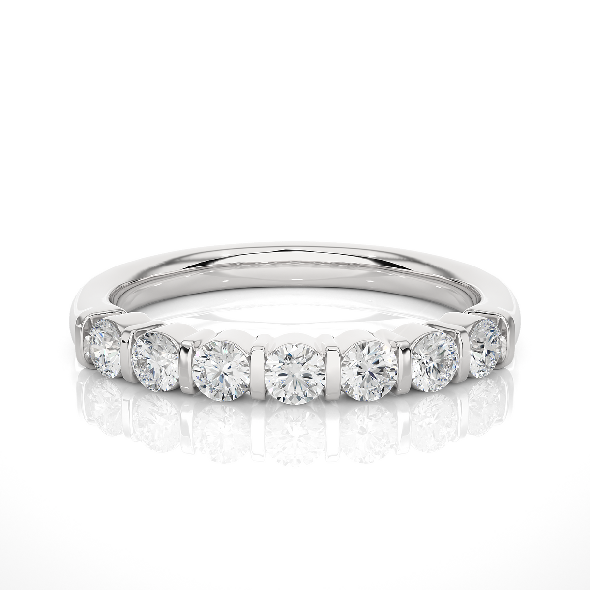 0.52 CT Elegant Diamond Eternity Wedding Band with Sustainable Labgrown Diamonds - HIGHCARAT DIAMONDS