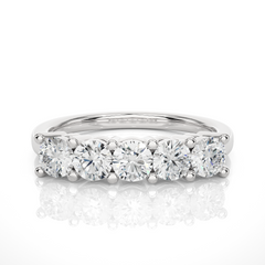 Labgrown 0.52 CT Round Cut Diamond Band Half Eternity Engagement Band For Her - HIGHCARAT DIAMONDS