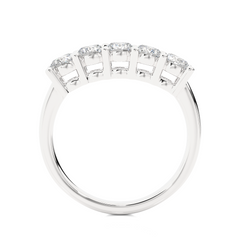 Labgrown 0.52 CT Round Cut Diamond Band Half Eternity Engagement Band For Her - HIGHCARAT DIAMONDS