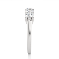 Labgrown 0.52 CT Round Cut Diamond Band Half Eternity Engagement Band For Her - HIGHCARAT DIAMONDS