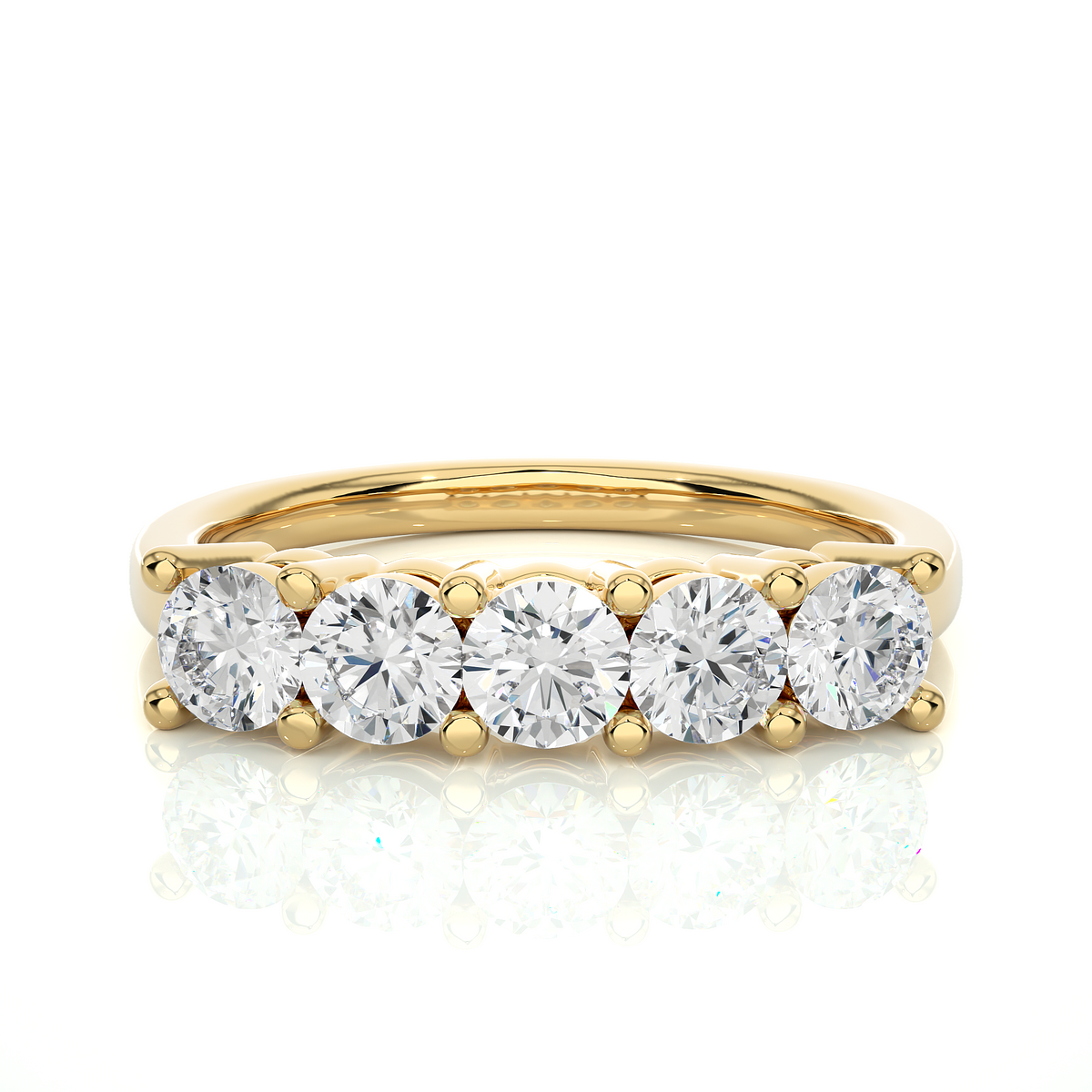 Labgrown 0.52 CT Round Cut Diamond Band Half Eternity Engagement Band For Her - HIGHCARAT DIAMONDS