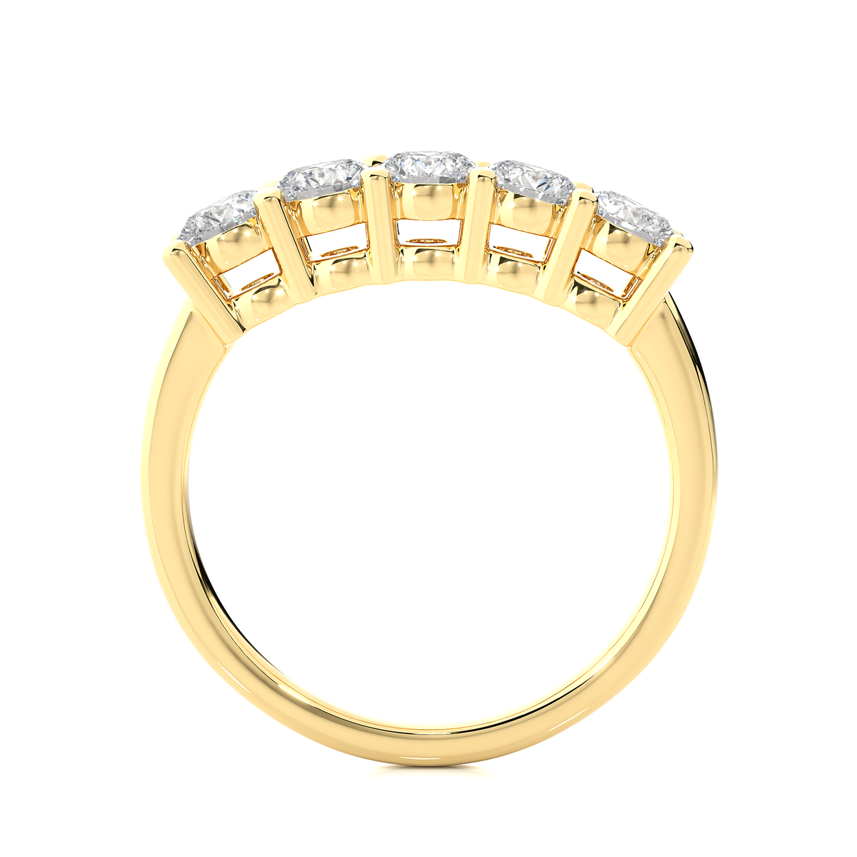 Labgrown 0.52 CT Round Cut Diamond Band Half Eternity Engagement Band For Her - HIGHCARAT DIAMONDS