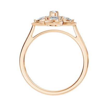 Pear and Round Cut High Quality Lab Grown Diamond Unique Art Deco Vintage Stacking Ring For Her - HIGHCARAT DIAMONDS