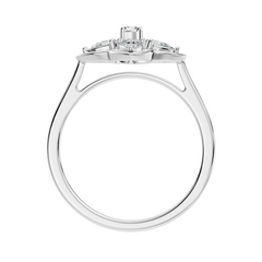 Pear and Round Cut High Quality Lab Grown Diamond Unique Art Deco Vintage Stacking Ring For Her - HIGHCARAT DIAMONDS