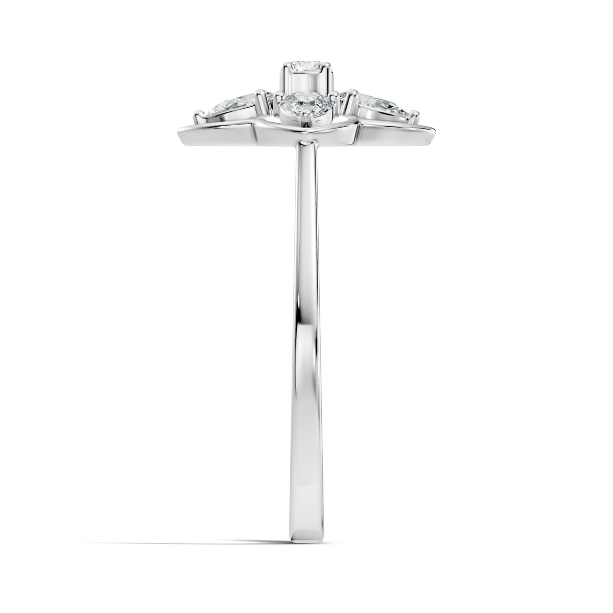 Pear and Round Cut High Quality Lab Grown Diamond Unique Art Deco Vintage Stacking Ring For Her - HIGHCARAT DIAMONDS