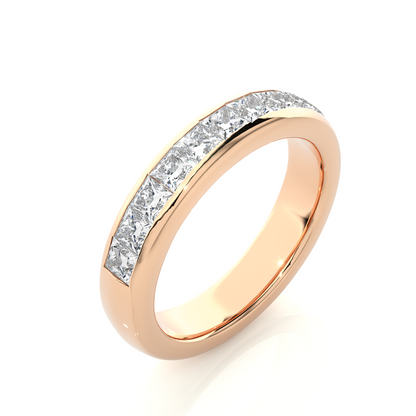 0.55 CT Princess Cut Diamond Eternity Band Ring in 18KT Solid Gold Wedding Jewelry - HIGHCARAT DIAMONDS