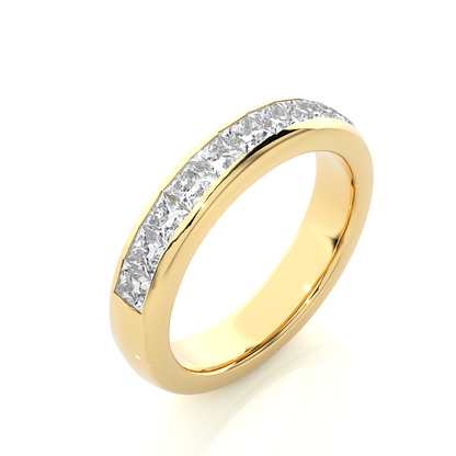 0.55 CT Princess Cut Diamond Eternity Band Ring in 18KT Solid Gold Wedding Jewelry - HIGHCARAT DIAMONDS