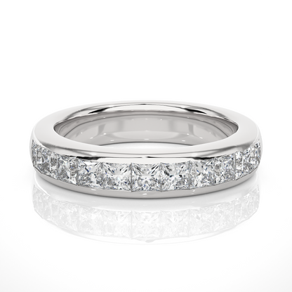 0.55 CT Princess Cut Diamond Eternity Band Ring in 18KT Solid Gold Wedding Jewelry - HIGHCARAT DIAMONDS