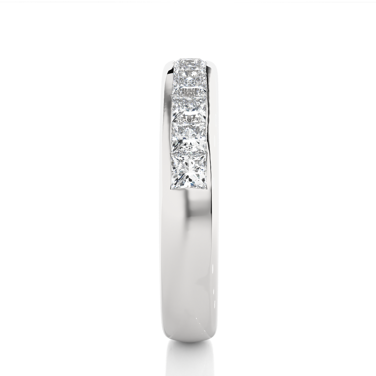 0.55 CT Princess Cut Diamond Eternity Band Ring in 18KT Solid Gold Wedding Jewelry - HIGHCARAT DIAMONDS