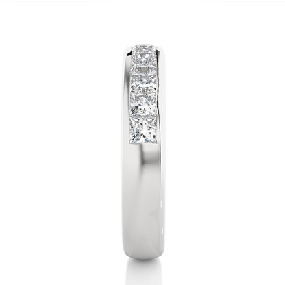 0.55 CT Princess Cut Diamond Eternity Band Ring in 18KT Solid Gold Wedding Jewelry - HIGHCARAT DIAMONDS