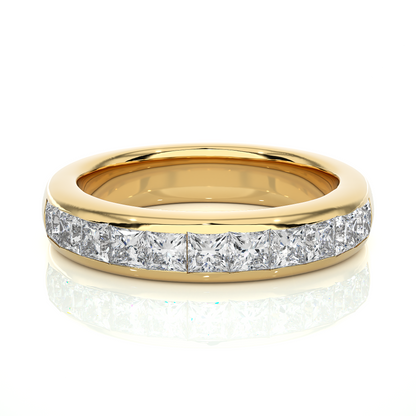 0.55 CT Princess Cut Diamond Eternity Band Ring in 18KT Solid Gold Wedding Jewelry - HIGHCARAT DIAMONDS