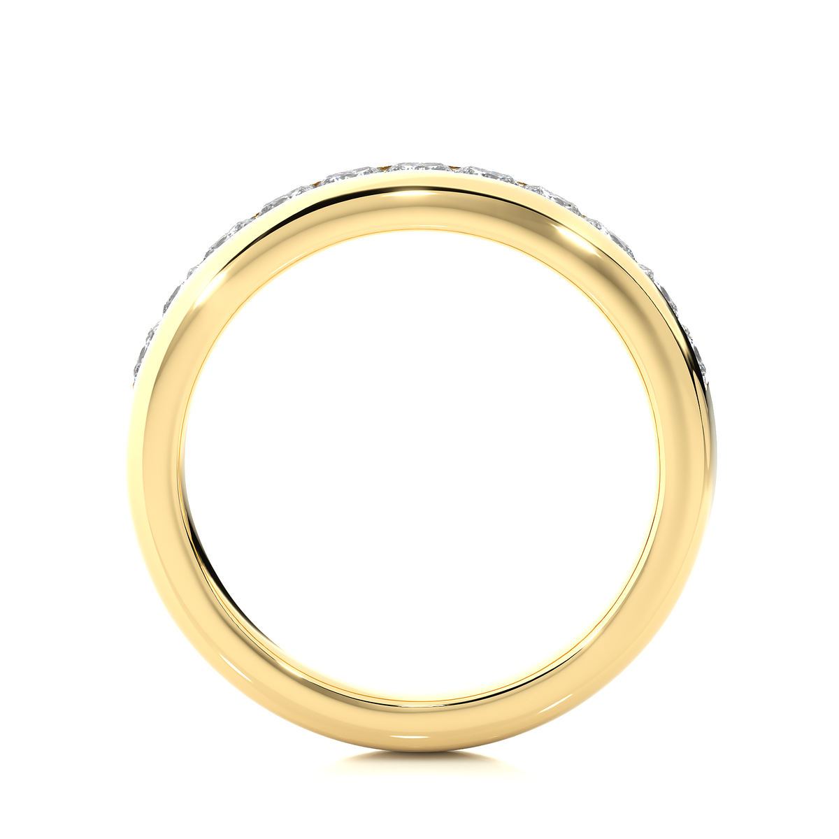0.55 CT Princess Cut Diamond Eternity Band Ring in 18KT Solid Gold Wedding Jewelry - HIGHCARAT DIAMONDS