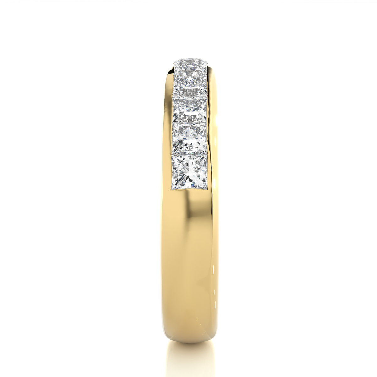 0.55 CT Princess Cut Diamond Eternity Band Ring in 18KT Solid Gold Wedding Jewelry - HIGHCARAT DIAMONDS