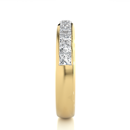 0.55 CT Princess Cut Diamond Eternity Band Ring in 18KT Solid Gold Wedding Jewelry - HIGHCARAT DIAMONDS