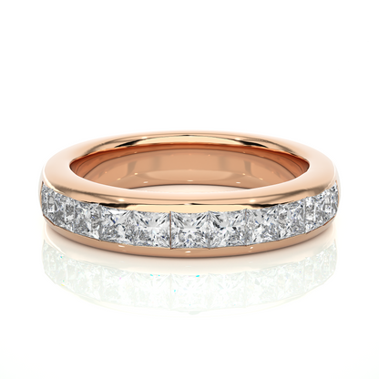 0.55 CT Princess Cut Diamond Eternity Band Ring in 18KT Solid Gold Wedding Jewelry - HIGHCARAT DIAMONDS