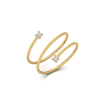 0.60 CT Twisted Round Diamond Band Ring for Women in 14KT Gold Anniversary Gift Lab Grown or Natural - HIGHCARAT DIAMONDS