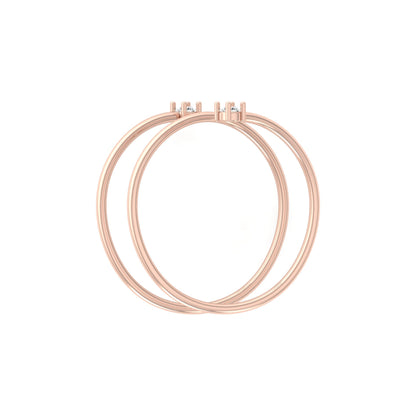 0.60 CT Twisted Round Diamond Band Ring for Women in 14KT Gold Anniversary Gift Lab Grown or Natural - HIGHCARAT DIAMONDS