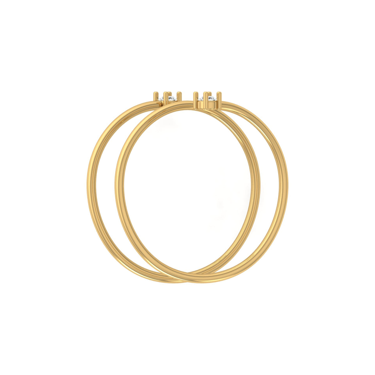 0.60 CT Twisted Round Diamond Band Ring for Women in 14KT Gold Anniversary Gift Lab Grown or Natural - HIGHCARAT DIAMONDS
