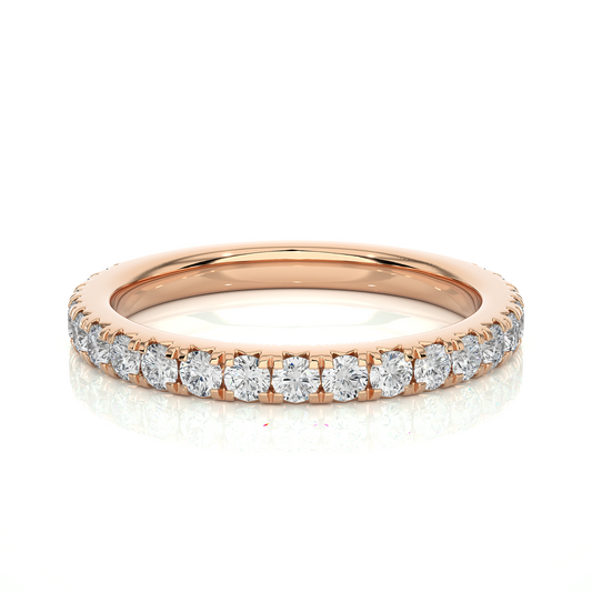 0.73 CT Round Cut Elegant Prong Set Labgrown Or Natural Diamond Wedding Band For Women's - HIGHCARAT DIAMONDS
