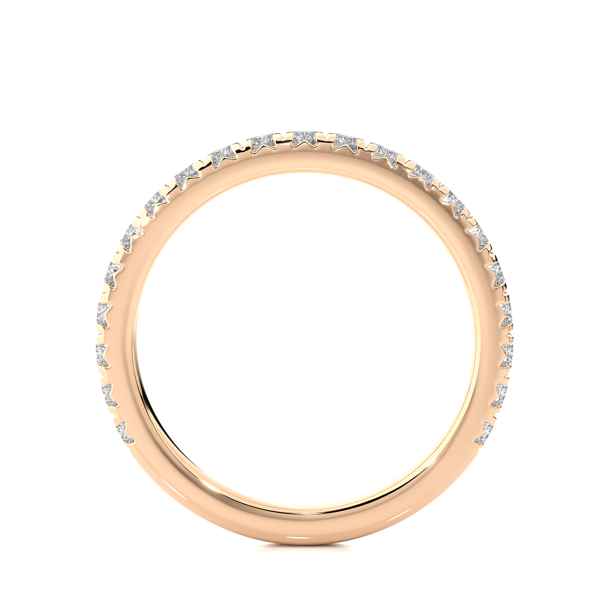 0.73 CT Round Cut Elegant Prong Set Labgrown Or Natural Diamond Wedding Band For Women's - HIGHCARAT DIAMONDS